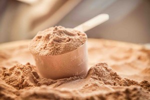 Whey protein scoupe. Sports nutrition.